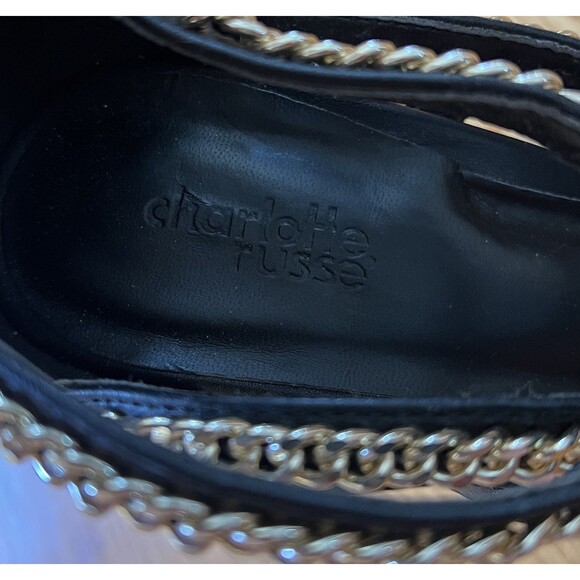 Charlotte Russe Shoes Womens Size 8 Gold Chain Strappy High Heel Sandals Party D - Picture 10 of 10